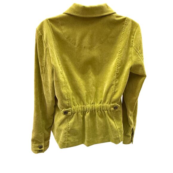 Christopher & Banks Women S Jacket Size Medium Green Corduroy Lightweight Button - Picture 3 of 4